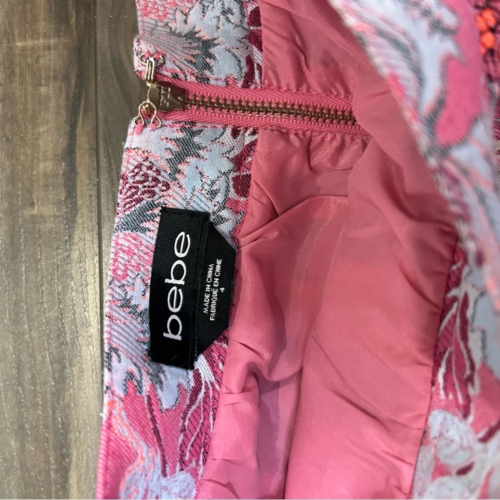bebe Pink Floral A-Line Skirt - Picture 4 of 8